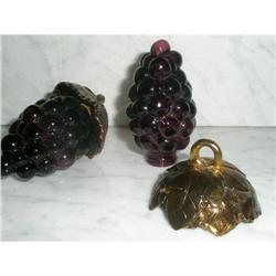 DARK AMETHYST GRAPE BODY, BRONZE LEAF SHAPED #1829899