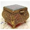 Image 1 : STUNNING BEVELED GLASS&FILIGREE JEWELRY BOX  #1829919