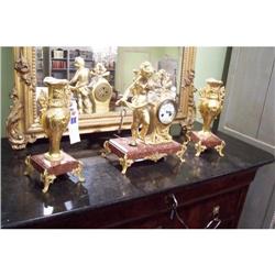 French Clock and Pair of Urns c.1900 #1829982