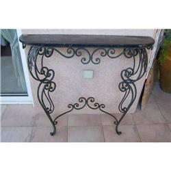 Wrought iron console w/marble #1830000