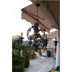 French Wrought iron chandelier "Grapes" 6 #1830002