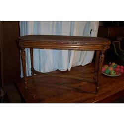 Walnut caned bench #1830022
