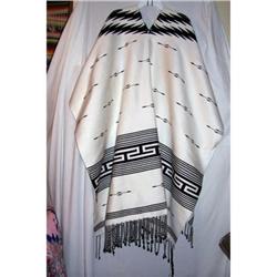 Vintage Jalisco Mex Black & White Poncho #1830043