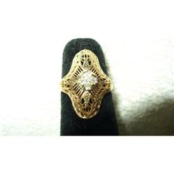 Beautiful Filigree 14kt Gold Estate Diamond #1830046