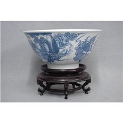 Chineses  Blue  and  White  Character  Bowl #1830056