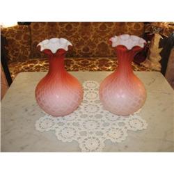 ANTIQUE SATIN GLASS VASES #1830087