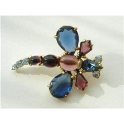 Signed SCHIAPARELLI Colorful Dragonfly Pin #1830089