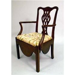 George III Walnut Commode Chair #1830106
