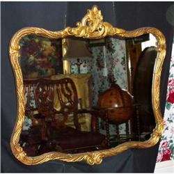 1930's Gold Leaf Gesso Mirror #1830141