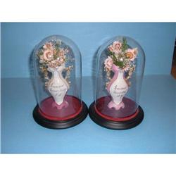 Pair of Victorian urns with dried flowers and #1830256