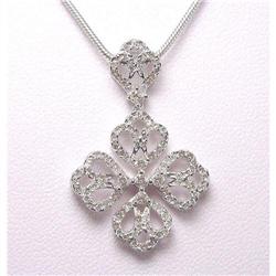 Dazzling 14K White Gold Clover Pendant #1830267