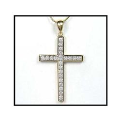 LARGE DIAMOND GOLD CROSS WAS $1,950 #1830268