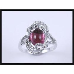 Intricate 18K White Gold Pink Tourmaline and #1830275
