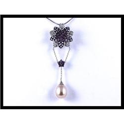 Lovely 14K White Gold Diamond, Sapphire and #1830278