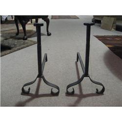 Iron English fire dogs. #1830333