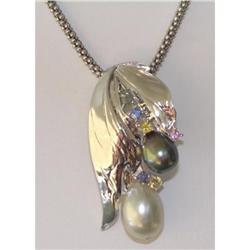 Estate white gold Designer sapphire necklace #1830384