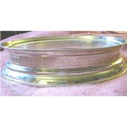 Old Sheffield Plate Oval Dish or Platter Ring #1830431