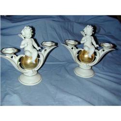 PAIR DRESDEN ANGEL CANDELABRA C.1880 #1830433