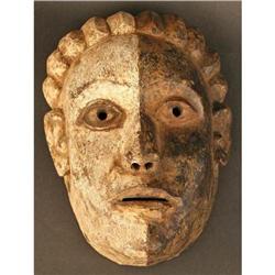 Unique, Striking Two Tone Congo Mask, African #1830494