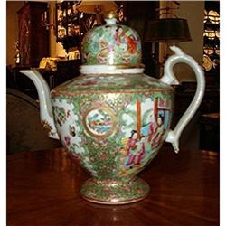 Antique Chinese Export Rose Medallion Tea Pot #1830596