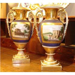 Antique Berlin Porcelain, Pair Vases #1830699