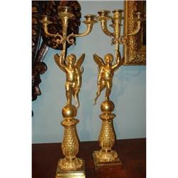 Pair of Louis Phillipe Ormolu Candle Holders #1830762