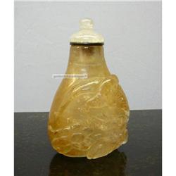Hand-crafted Golden Hair Crystal Snuff Bottle #1830767