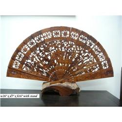 Chinese Huanghuali Eight Immortal Motif Fan  #1830770