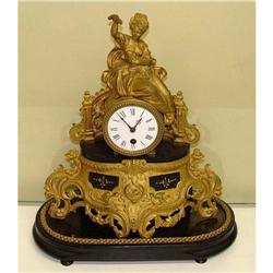 19c French Female Dore Bronze Mantle Clock #1830799