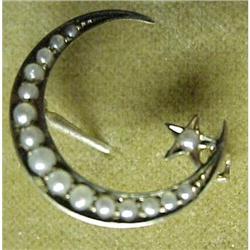 Victorian 10k & PEARL BROOCH #1842084