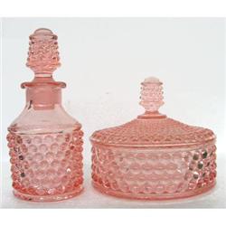 Pink Art Deco English Hobnail Perfume Bottle #1842244