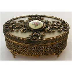 APOLLO Brass w Guilloche Enamel Jewelry Box #1842248