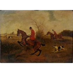 Hounds taking a ditch by Edward Herberte #1842627