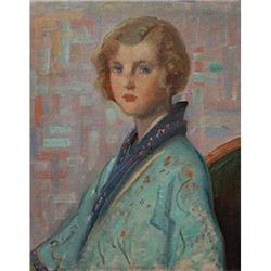 Portrait of a Young Lady wearing a Kimono by #1842632