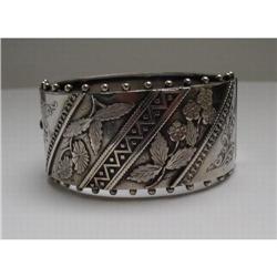 Victorian Sterling Silver Hinged Bangle #1842676