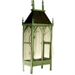 A 826 Antique Painted Bird House Wire Surround #1842702