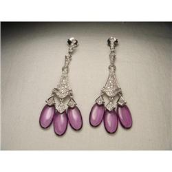 14K WG Amethyst Pave Diamond Drop Earrings #1842729