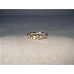 14K WG Gold Chocolate Diamond 3-Stone Ring Band#1842740