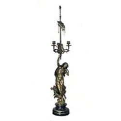 Antique Bronze Moreau Sculpture Lamp Signed #1842758