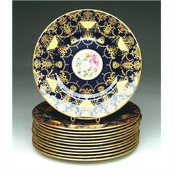  Antique Porcelain Plates Cobalt Blue Cauldon  #1842759