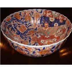 Beautiful LARGE  Japanese Imari Bowl #1842986