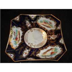 Coalport Porcelain Blue Ground Exotic Birds #1843019