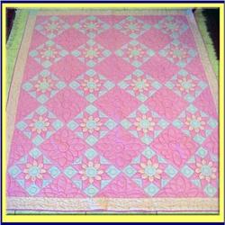 ANTIQUE AMERICAN HANDMADE QUILT MISSOURI ROSE #1843062