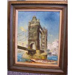 Burnett London Bridge Oil on Canvas #1843096
