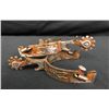 Image 2 : Two Pair of Spurs, Kangaroo Leather "Git Down" Bridle Case