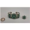 Image 2 : Delightful Vintage Zuni Needlepoint Bracelet and Ring Set