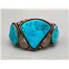 Image 1 : Heavy Duty Vintage Three Stone Turquoise Bracelet