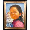 Image 1 : Original Oil Painting of a Small Girl by Jimmy Abeita