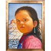 Image 2 : Original Oil Painting of a Small Girl by Jimmy Abeita