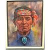 Image 2 : Original Oil Painting by Jimmy Abeita - Man with Headband